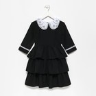 Платье школьное для девочек, цвет чёрный, рост 128 см - Фото 2