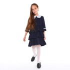 Платье школьное для девочек, цвет тёмно-синий, рост 122 см - фото 10544480