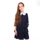 Платье школьное для девочек, цвет тёмно-синий, рост 146 см - Фото 2