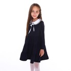 Платье школьное для девочек, цвет тёмно-синий, рост 128 см - фото 1690541