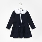 Платье школьное для девочек, цвет тёмно-синий, рост 128 см - Фото 5