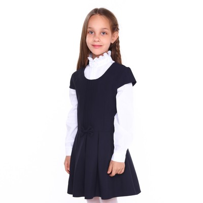 Сарафан школьный для девочек, цвет тёмно-синий, рост 134 см