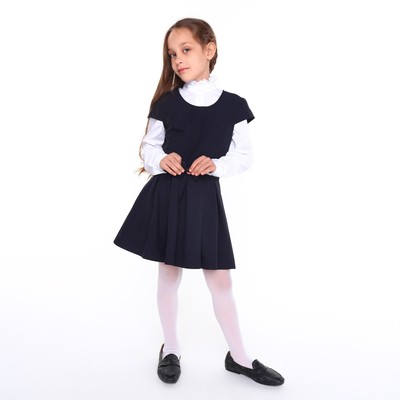 Сарафан школьный для девочек, тёмно-синий, рост 134 см