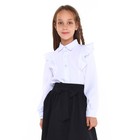 Блузка школьная для девочек, цвет белый, рост 146 см - фото 26434680