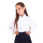 Блузка школьная для девочек, цвет белый, рост 128 см - фото 319514586