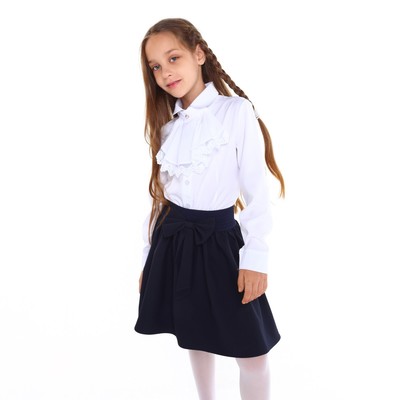 Блузка школьная для девочек, цвет белый, рост 140 см