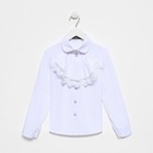 Блузка школьная для девочек, цвет белый, рост 146 см - Фото 6