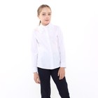 Блузка школьная для девочек, цвет белый, рост 146 см - фото 319514679