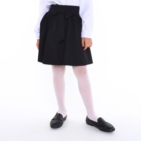 Юбка школьная для девочек, цвет чёрный, рост 128 см