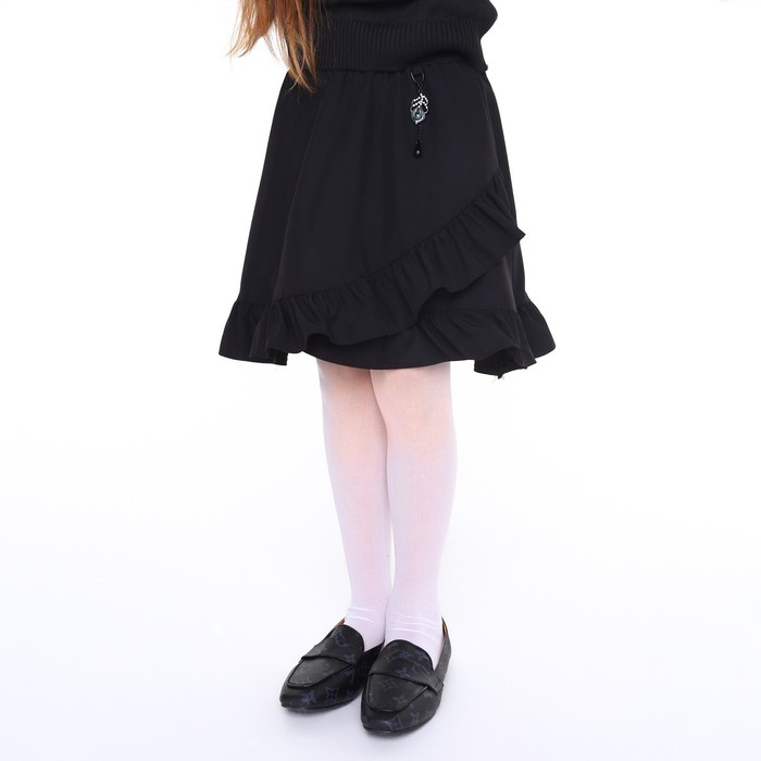Юбка школьная для девочек, цвет чёрный, рост 122 см