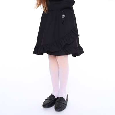 Юбка школьная для девочек, цвет чёрный, рост 128 см