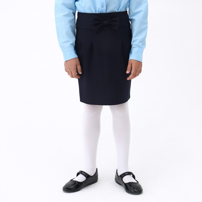 Юбка школьная для девочек, цвет тёмно-синий, рост 140 см - Фото 1