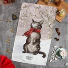 Полотенце Этель "Снежный кот" 40х73 см, 100% хлопок, саржа 190 г/м2 - фото 10545480