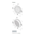 Решетка вентиляционная ZEIN, d=125 мм, круглая, с сеткой, с фланцем, неразъемная - фото 9601523