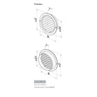 Решетка вентиляционная ZEIN, d=150 мм, круглая, с сеткой, с фланцем, неразъемная - Фото 8