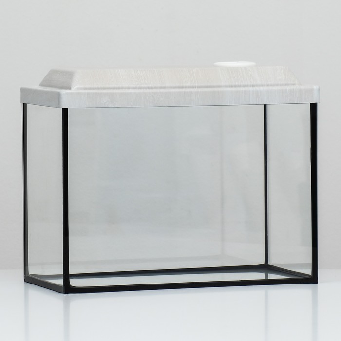 Аквариум "Прямоугольный" с крышкой, 15 литров, 34 x 17 x 25/30 см, беленый дуб - Фото 1