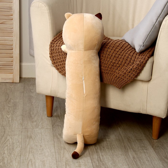 Мягкая игрушка-подушка «Котик-полосатик», 65 см, цвет бежевый - фото 1907733948
