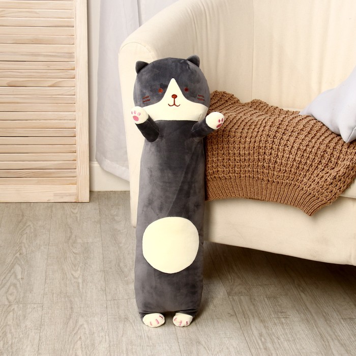 Мягкая игрушка-подушка «Кот», 65 см, цвет серый - Фото 1