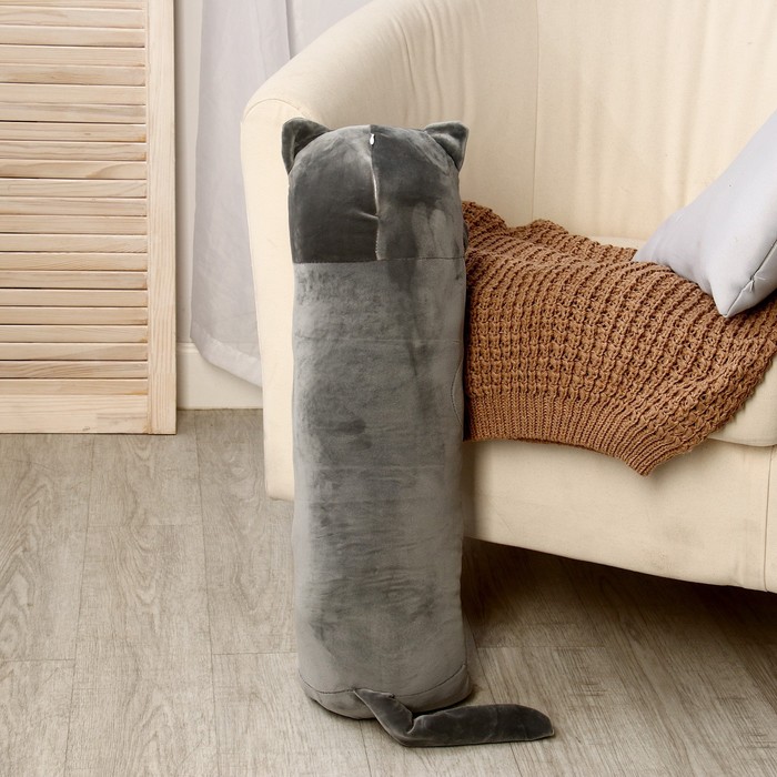 Мягкая игрушка-подушка «Кот», 70 см, цвет серый - фото 1907733961