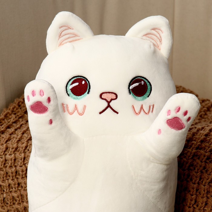 Мягкая игрушка-подушка «Котик», 65 см, цвет белый - фото 1907733963