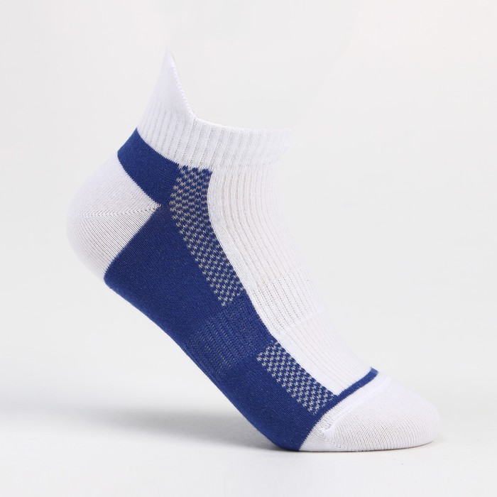 Носки мужские спортивные, цвет белый/синий, размер 25