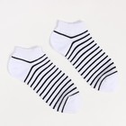 Носки женские, цвет белый/чёрные полосы, размер 23 - Фото 2