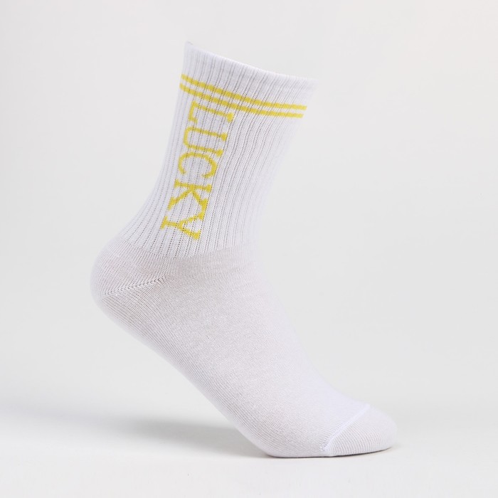 Носки детские, цвет белый/lucky, размер 22 - Фото 1