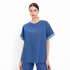 Футболка оверсайз женская MINAKU: Jeans Collection, электрик, размер 50 - Фото 3