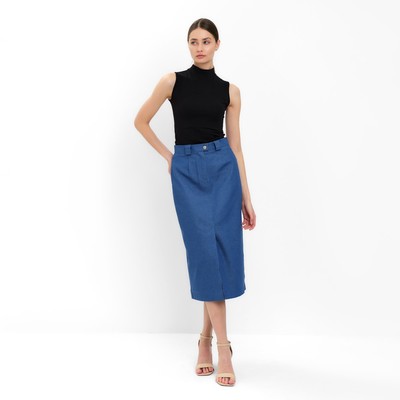 Юбка женская MINAKU: Jeans Collection цвет электрик, размер 42