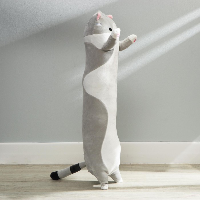 Мягкая игрушка-подушка «Кот», 110 см, цвет серый - фото 1928189653