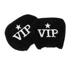 Чехлы на подголовник VIP, черные, набор 2 шт - фото 9852281