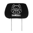 Чехлы на подголовник ОПАСНОСТЬ, черные, набор 2 шт. - Фото 2