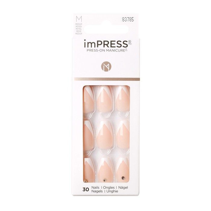 Твердый лак Kiss imPRESS Manicure Color KIMM04C «Француженка», длина средняя