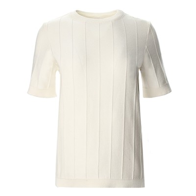 Футболка женская MINAKU: Knitwear collection, цвет экрю, размер 50