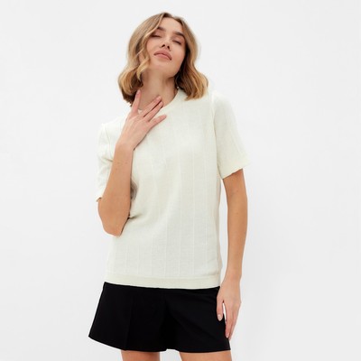 Футболка женская MINAKU: Knitwear collection, экрю, размер 52