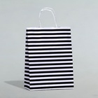 Пакет крафт, белый, «Полосы», 24 х 10.5 х 32 см, - фото 319517243