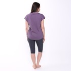 Комплект женский (футболка/бриджи), цвет фиолетовый/серый, размер 46 - Фото 6