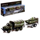 УЦЕНКА Грузовик металлический «УРАЛ «Армия с прицепом», масштаб 1:43, МИКС - Фото 1