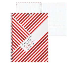 Тетрадь А4, 80 листов в клетку на спирали ErichKrause Red Concept, с пластиковой обложкой, блок офсет