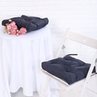 Набор подушек для стула непромокаемых 40х40см 2 шт, т-серый, файбер, грета хл20%, пэ80% - Фото 1