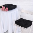 Набор подушек для стула непромокаемых 40х40см 2 шт, черный, файбер, грета хл20%, пэ80% - фото 10548552