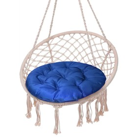 Подушка круглая на кресло непромокаемая D60 см, цвет василек, файберфлекс, грета 20%, пэ 80%