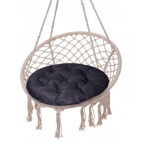 Подушка круглая на кресло непромокаемая D60 см, цвет т-серый, файберфлекс, грета 20%, пэ 80%