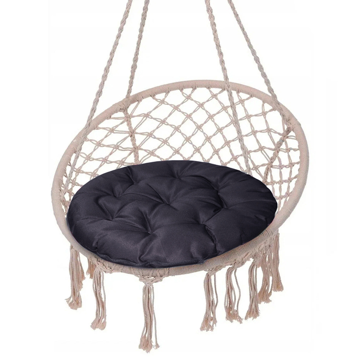 Подушка круглая на кресло непромокаемая D60 см, цвет тёмно-серый, грета 20%, полиэстер 80% - Фото 1