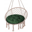 Подушка круглая на кресло непромокаемая, размер D60 см, цвет тёмно-зелёный, файберфлекс, грета 20%, полиэстер 80% - фото 301499091