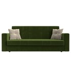 Прямой диван «Лига 016», механизм книжка, микровельвет, цвет зелёный / бежевый - Фото 2