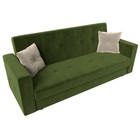 Прямой диван «Лига 016», механизм книжка, микровельвет, цвет зелёный / бежевый - Фото 5