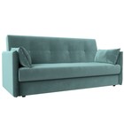 Прямой диван «Лига 018», механизм книжка, велюр, цвет бирюзовый - Фото 1