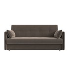 Прямой диван «Лига 018», механизм книжка, велюр, цвет коричневый  (артикул 9768641)  большой выбор товаров оптом и в розницу по низким ценам с доставкой