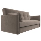 Прямой диван «Лига 018», механизм книжка, велюр, цвет коричневый  (артикул 9768641)  большой выбор товаров оптом и в розницу по низким ценам с доставкой